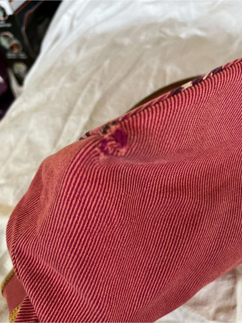 Burberry Blue Label Pink Nova Check Canvas Pink Tote with tan leather handles